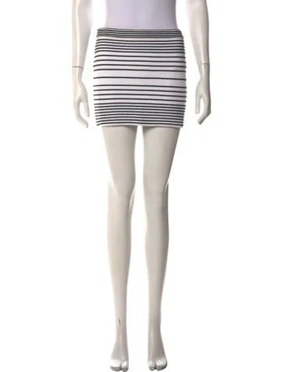 Pre-owned Retroféte Striped Mini Skirt In White