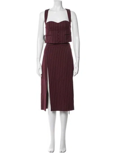 Pre-owned Retroféte Striped Skirt Set In Burgundy