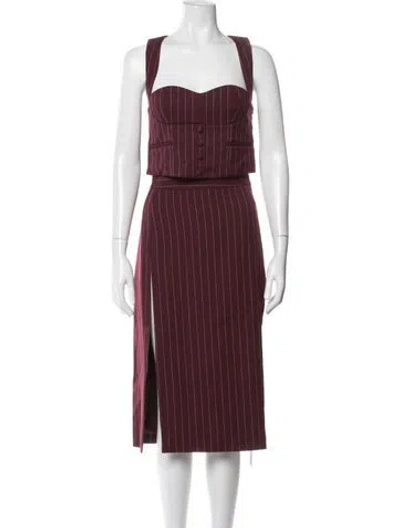 Pre-owned Retroféte Striped Skirt Set In Burgundy
