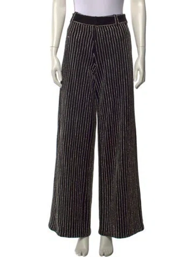 Pre-owned Retroféte Striped Wide Leg Pants In Black