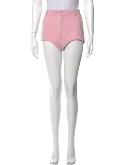 Pre-owned Retroféte Suede Mini Shorts In Pink