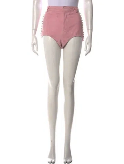 Pre-owned Retroféte Suede Mini Shorts In Pink