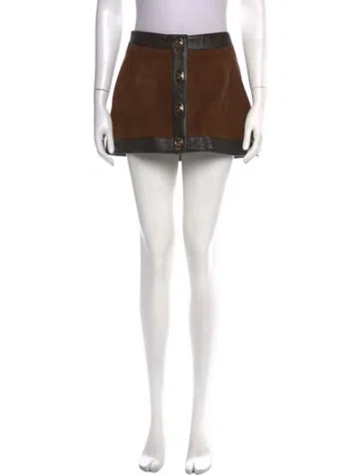 Pre-owned Retroféte Suede Mini Skirt In Black