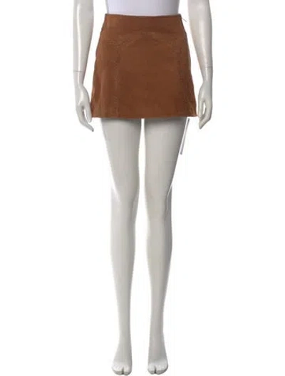 Pre-owned Retroféte Suede Mini Skirt In Brown