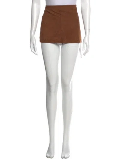 Pre-owned Retroféte Suede Mini Skirt In Gray