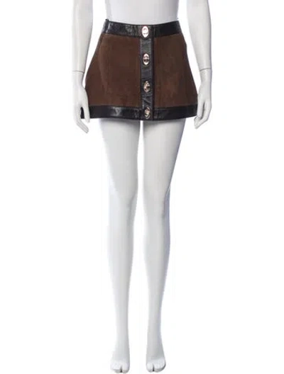 Pre-owned Retroféte Suede Mini Skirt W/ Tags In Brown