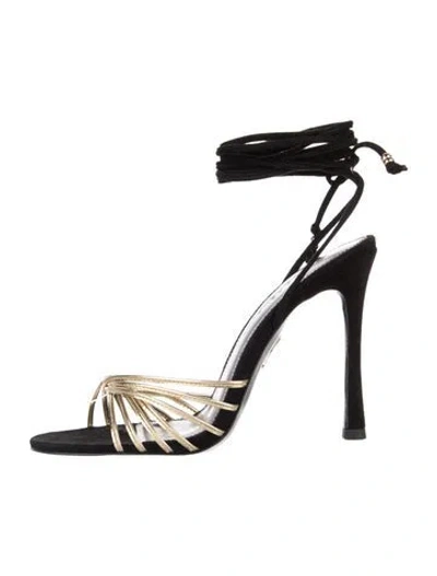 Pre-owned Retroféte Suede Sandals In Black