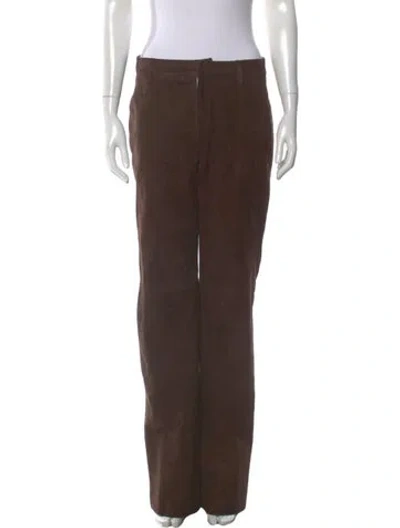 Pre-owned Retroféte Suede Wide Leg Pants In Brown