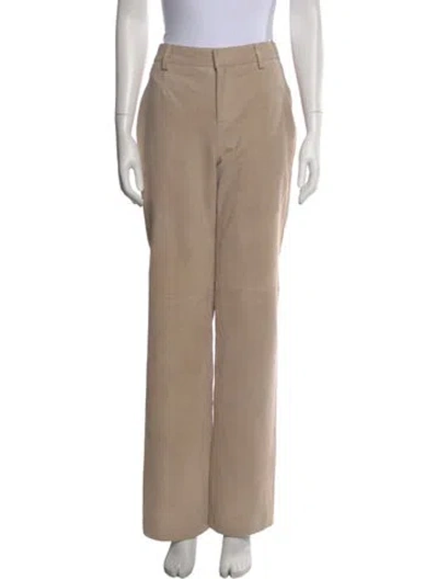 Pre-owned Retroféte Suede Wide Leg Pants In Neutral