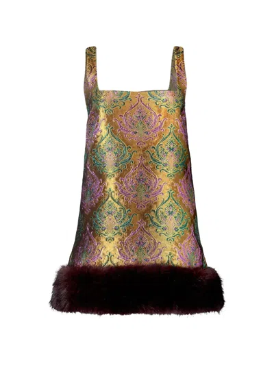 Retroféte Sulvie Brocade Dress In Multi