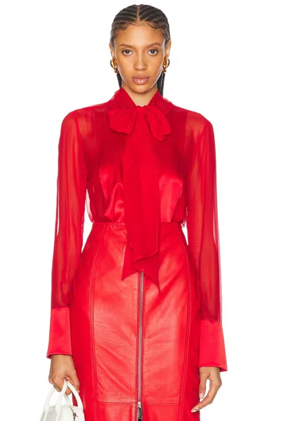 Retroféte Suri Silk Blouse In Red