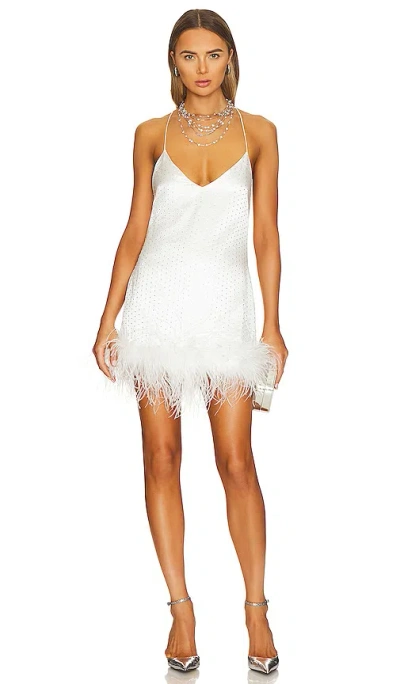 Retroféte Susana Feather Dress In White