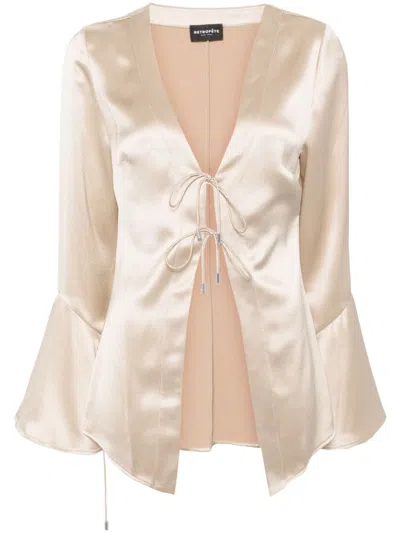 Retroféte Svea Long Sleeve Blouse In Brown