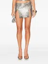 Retroféte Tamar Sequin Slit Mini Skirt In Silver