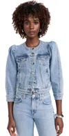 Retroféte Tasha Puff-sleeve Denim Jacket In Tangier