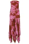 Retroféte Teryn Silk Chiffon Strapless Maxi Dress