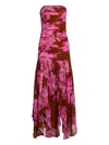 Retroféte Teryn Silk Chiffon Strapless Maxi Dress In Pink