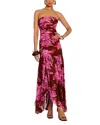 Retroféte Teryn Silk Chiffon Strapless Maxi Dress