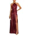 Retroféte Thalia Halter Dress In Burgundy