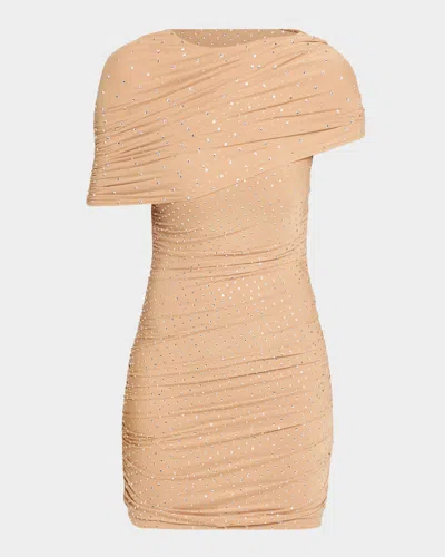 Retroféte Tianna Embellished Mesh Cape Dress In Pink