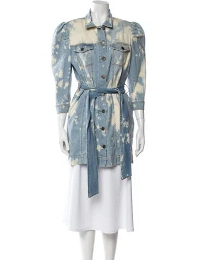 Pre-owned Retroféte Tie-dye Print Coat In Blue