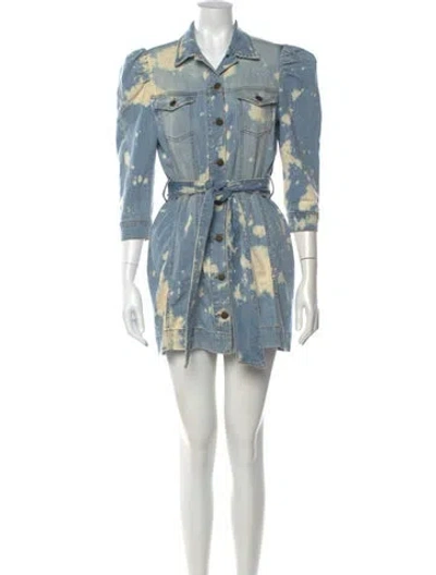 Pre-owned Retroféte Tie-dye Print Mini Dress In Blue