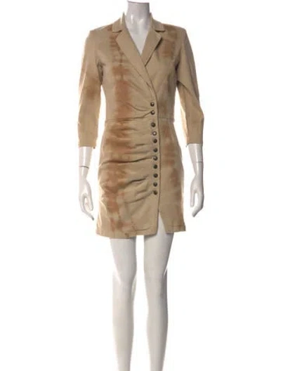 Pre-owned Retroféte Tie-dye Print Mini Dress In Neutrals