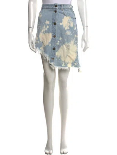 Pre-owned Retroféte Tie-dye Print Mini Skirt In Blue