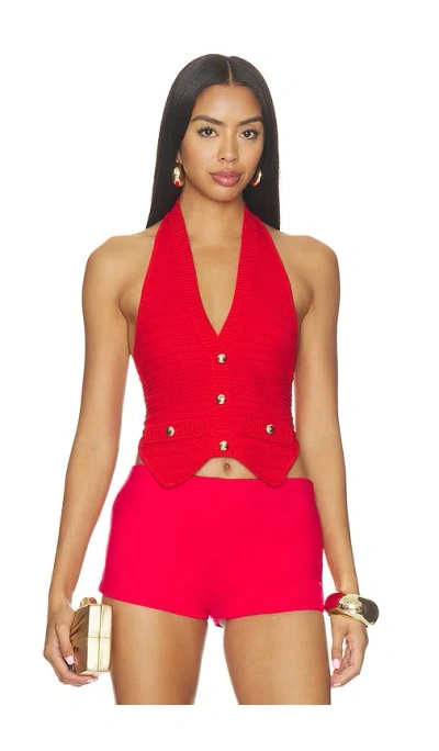 Retroféte Tinsley Knit Vest In Metall Geraniu