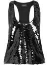 Retroféte Sequin Embellished Racerback Sleeveless Top
