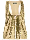 Retroféte Mandy Sequin Top In Gold In Multi