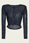 Retroféte Torrey Sequin Top Night Sky