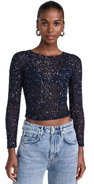 Retroféte Torrey Sequin Top Night Sky