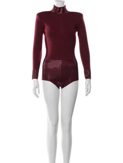 Pre-owned Retroféte Turtleneck Jumpsuit In Burgundy/red
