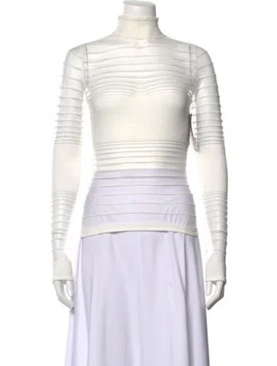 Pre-owned Retroféte Turtleneck Long Sleeve Top W/ Tags In White