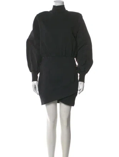 Pre-owned Retroféte Turtleneck Mini Dress In Black