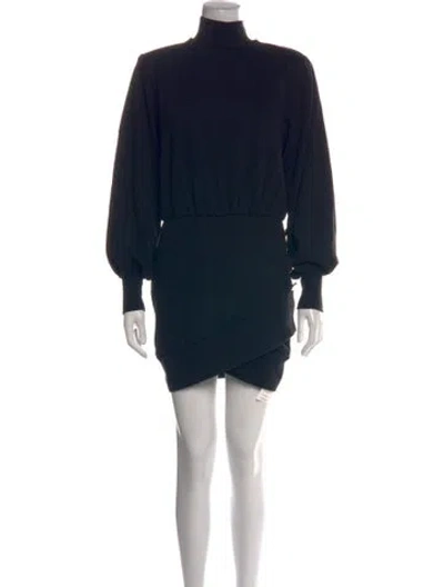 Pre-owned Retroféte Turtleneck Mini Dress In Black