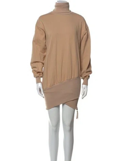 Pre-owned Retroféte Turtleneck Mini Dress In Neutral