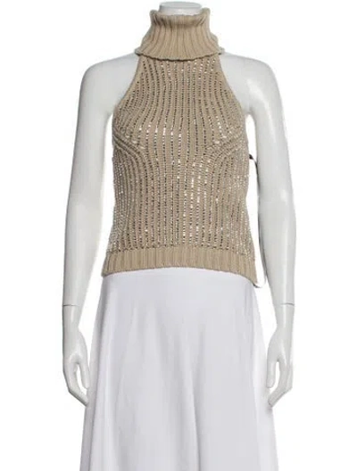 Pre-owned Retroféte Turtleneck Sleeveless Top W/ Tags In Neutral