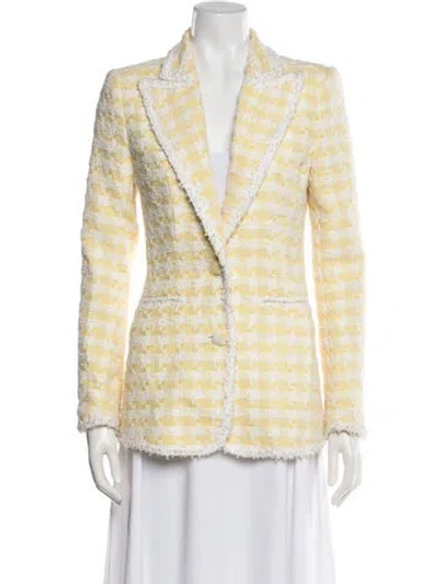 Pre-owned Retroféte Tweed Pattern Blazer In Blue