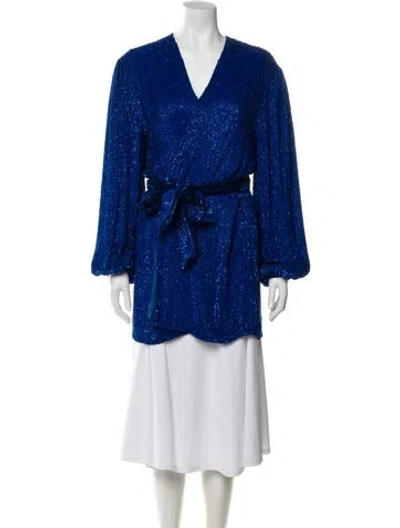 Pre-owned Retroféte Tweed Pattern Coat In Blue