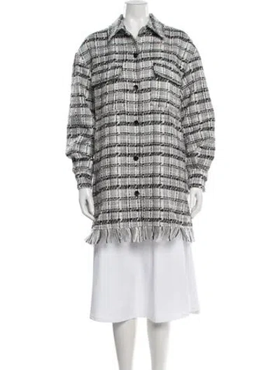Pre-owned Retroféte Tweed Pattern Coat In White
