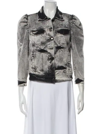 Pre-owned Retroféte Tweed Pattern Denim Jacket In Gray