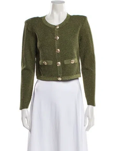 Pre-owned Retroféte Tweed Pattern Evening Jacket In Green
