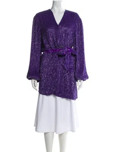Pre-owned Retroféte Tweed Pattern Evening Jacket In Purple