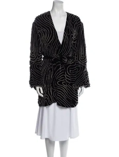 Pre-owned Retroféte Tweed Pattern Jacket In Black