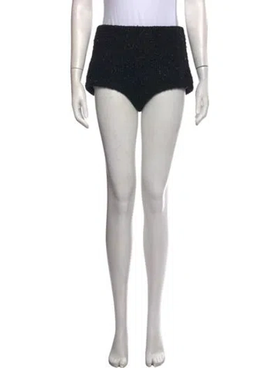 Pre-owned Retroféte Tweed Pattern Mini Shorts W/ Tags In Black