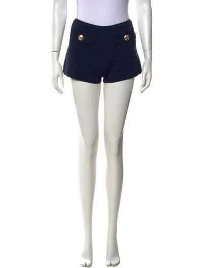Pre-owned Retroféte Tweed Pattern Mini Shorts In White