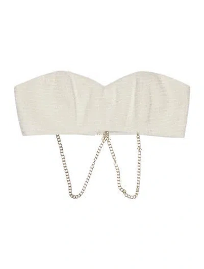 Pre-owned Retroféte Tweed Tweed Pattern Crop Top In Neutral