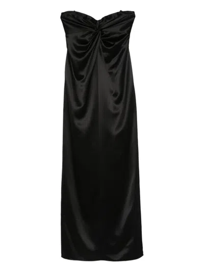 Retroféte Twisted Strapless Dress In Black